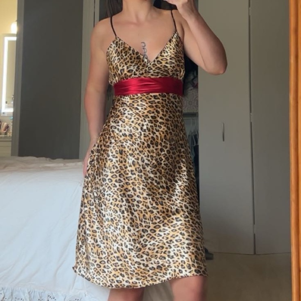 vintage mkm designs leopard print dress